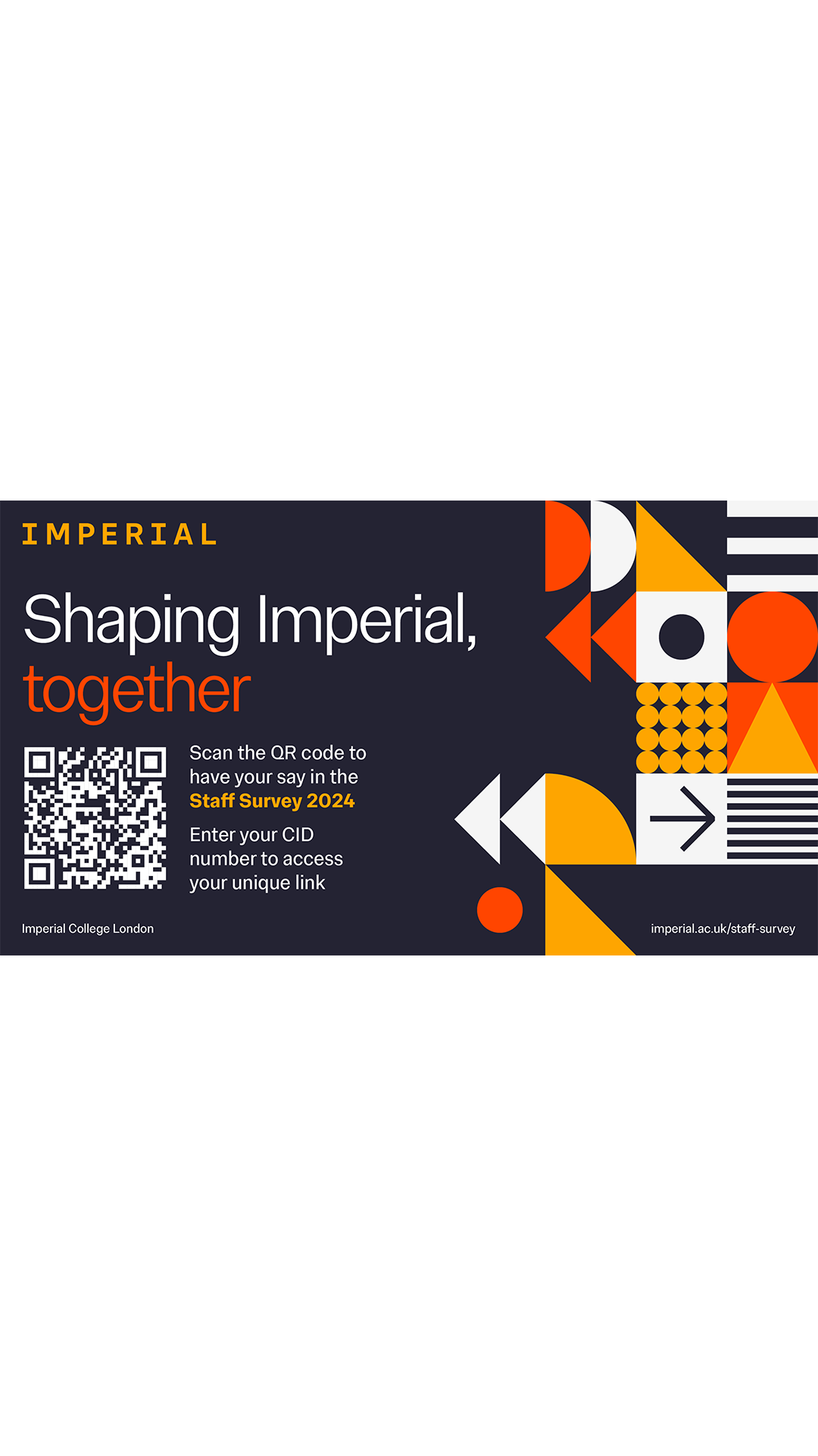 A promotional poster for the staff survey