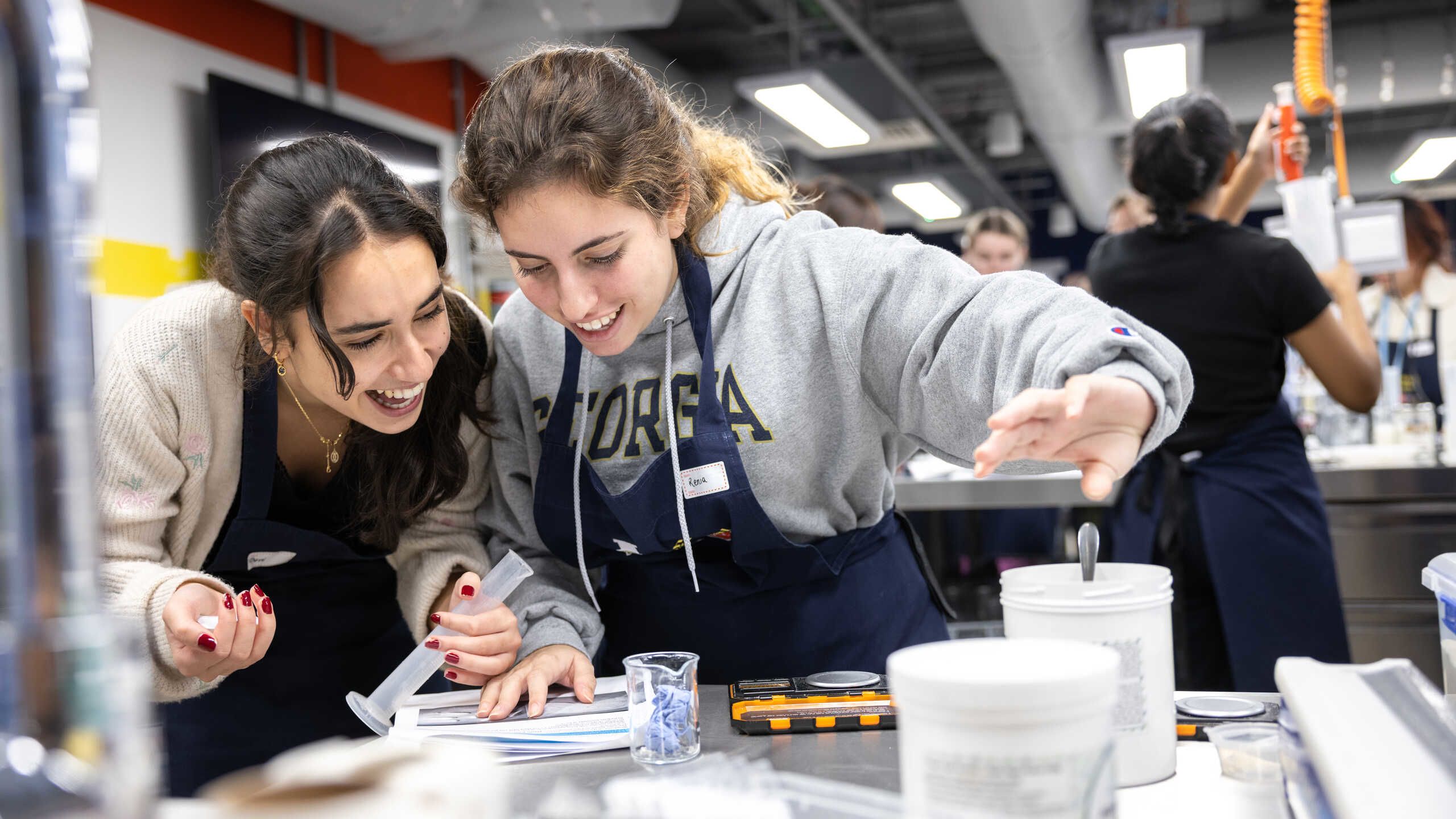 Undergraduate students in the Chemical Kitchen workshop