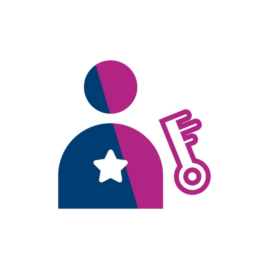 a person with a star on their chest and a key