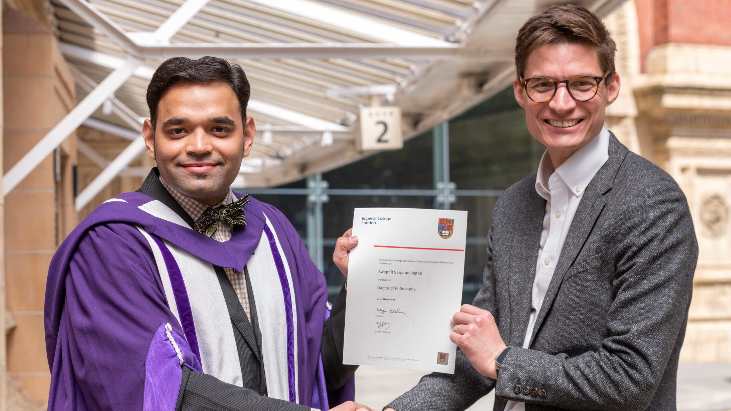 President's Scholar Swapnil Jagtap on graduation day
