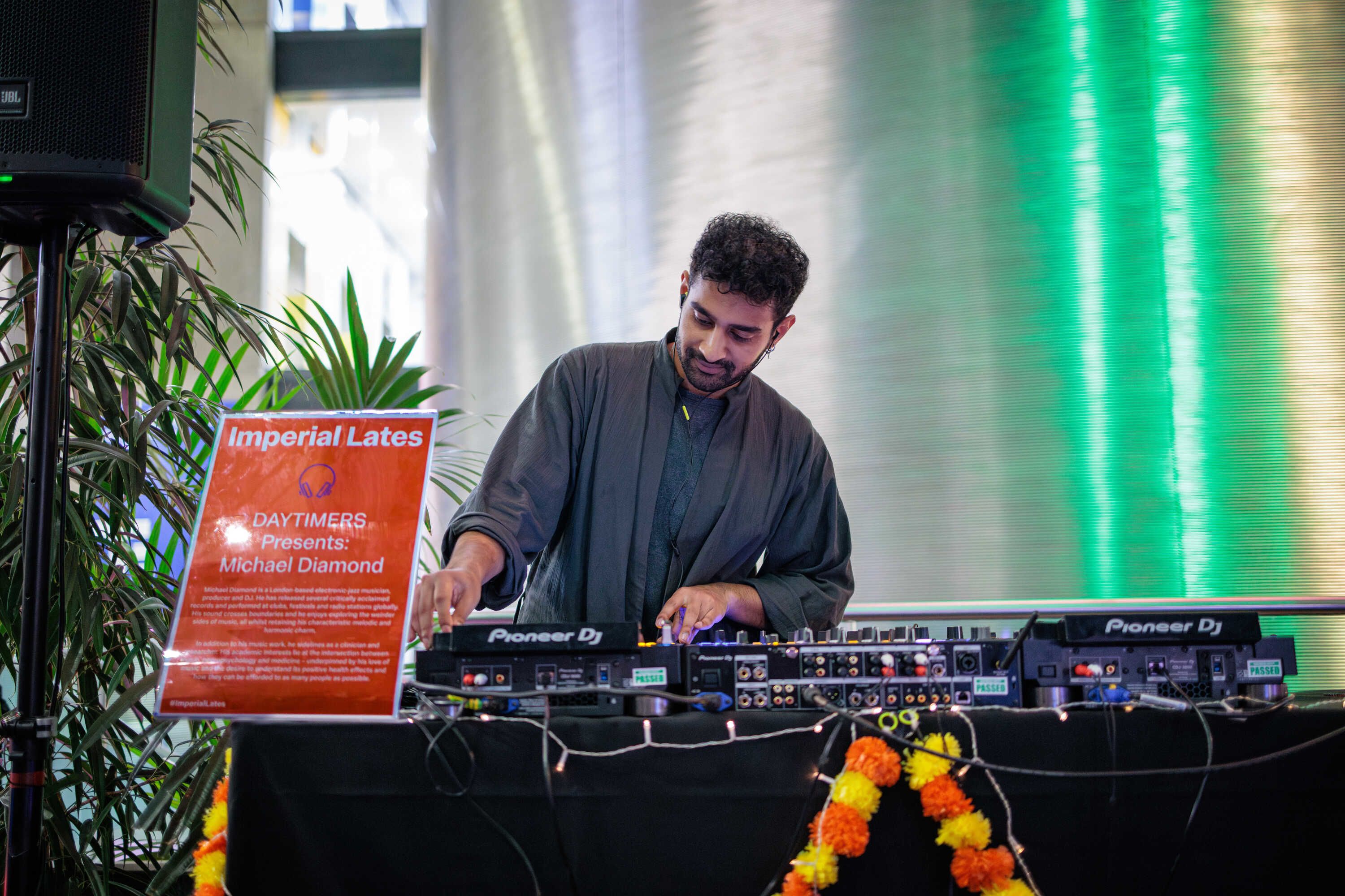 A man DJing at Imperial Lates