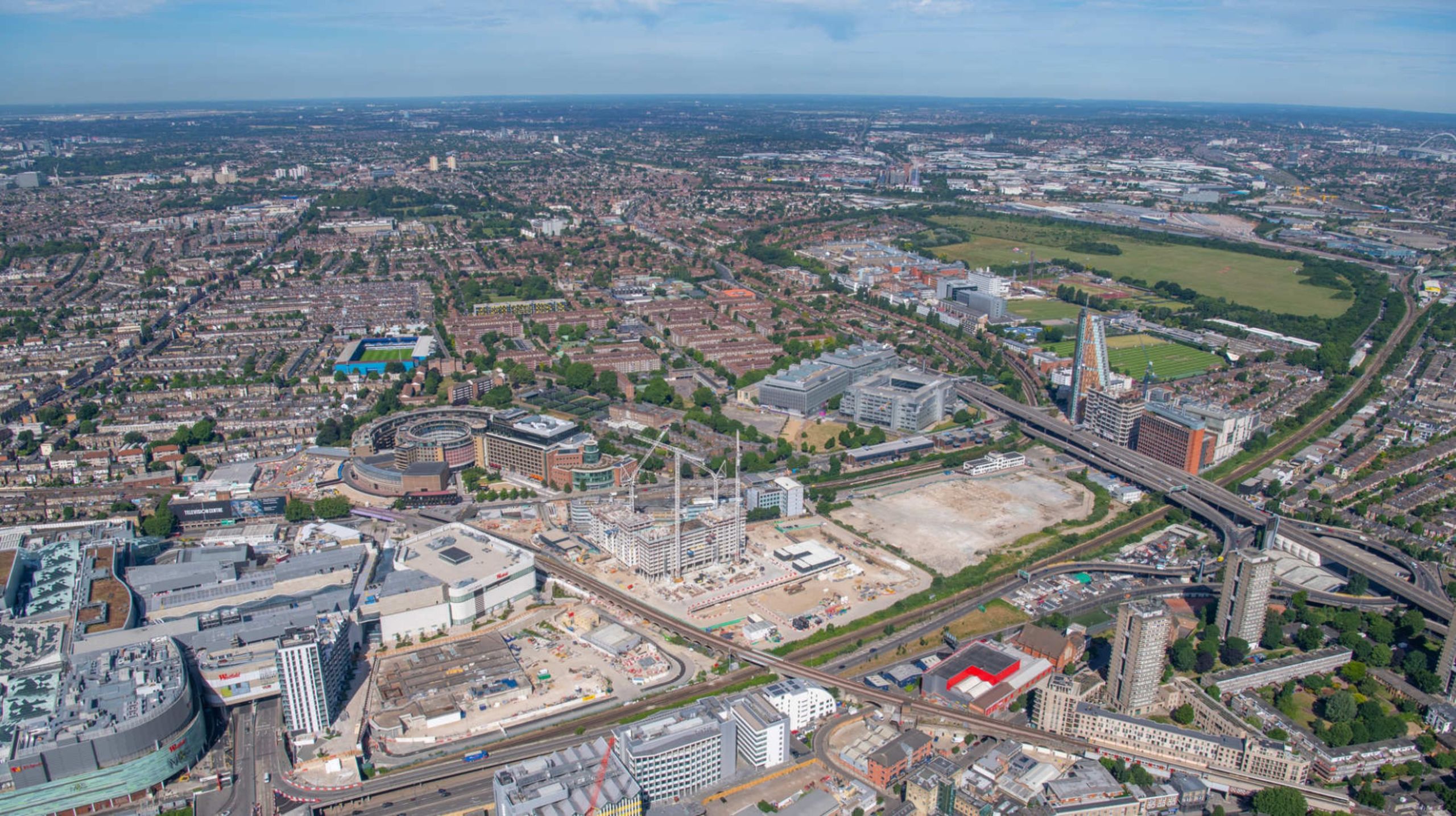 An aerial view of the White City vicinity