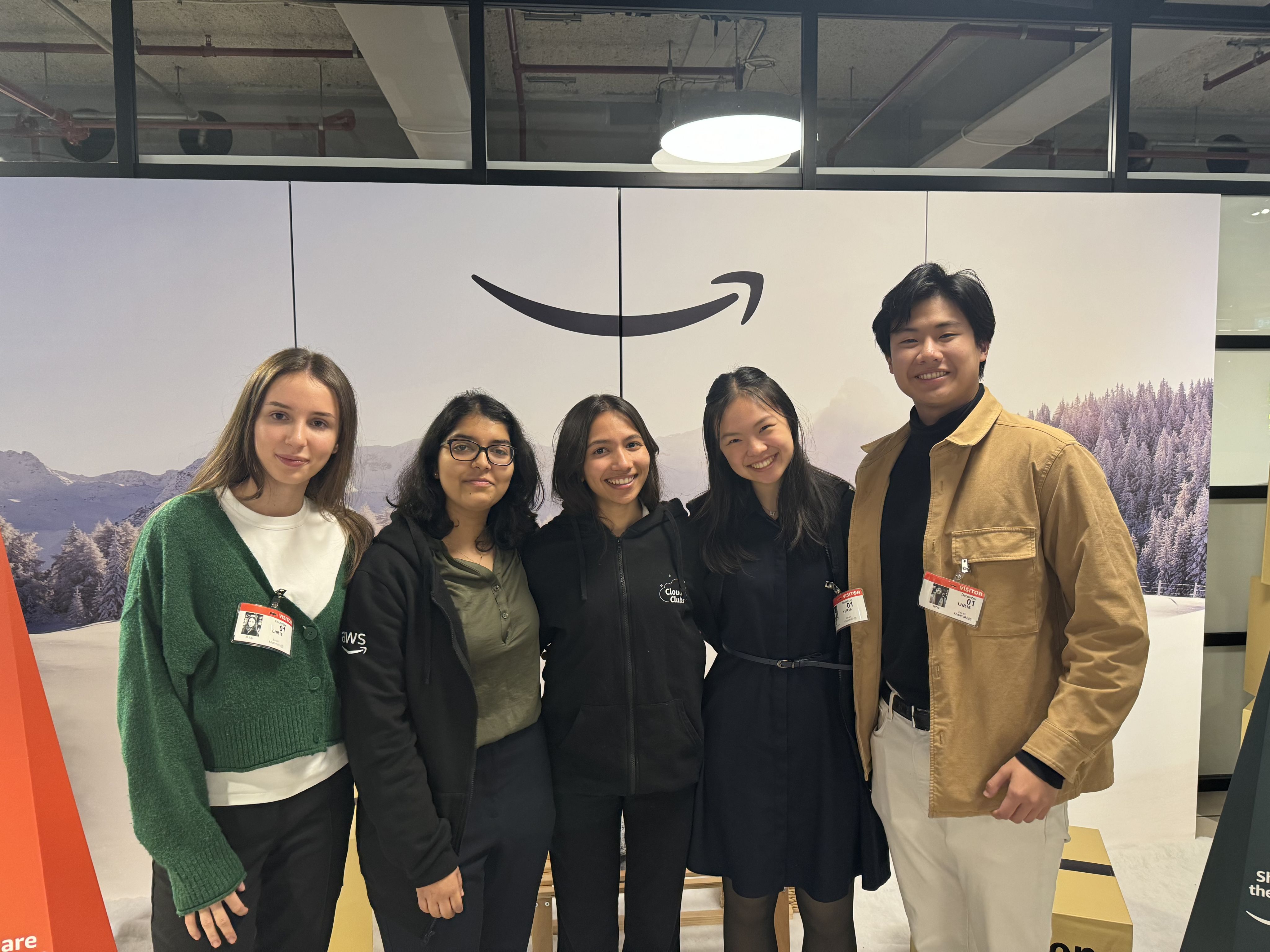 Shermaine at the London Launch Event standing with Cloud Club Captains from other universities.