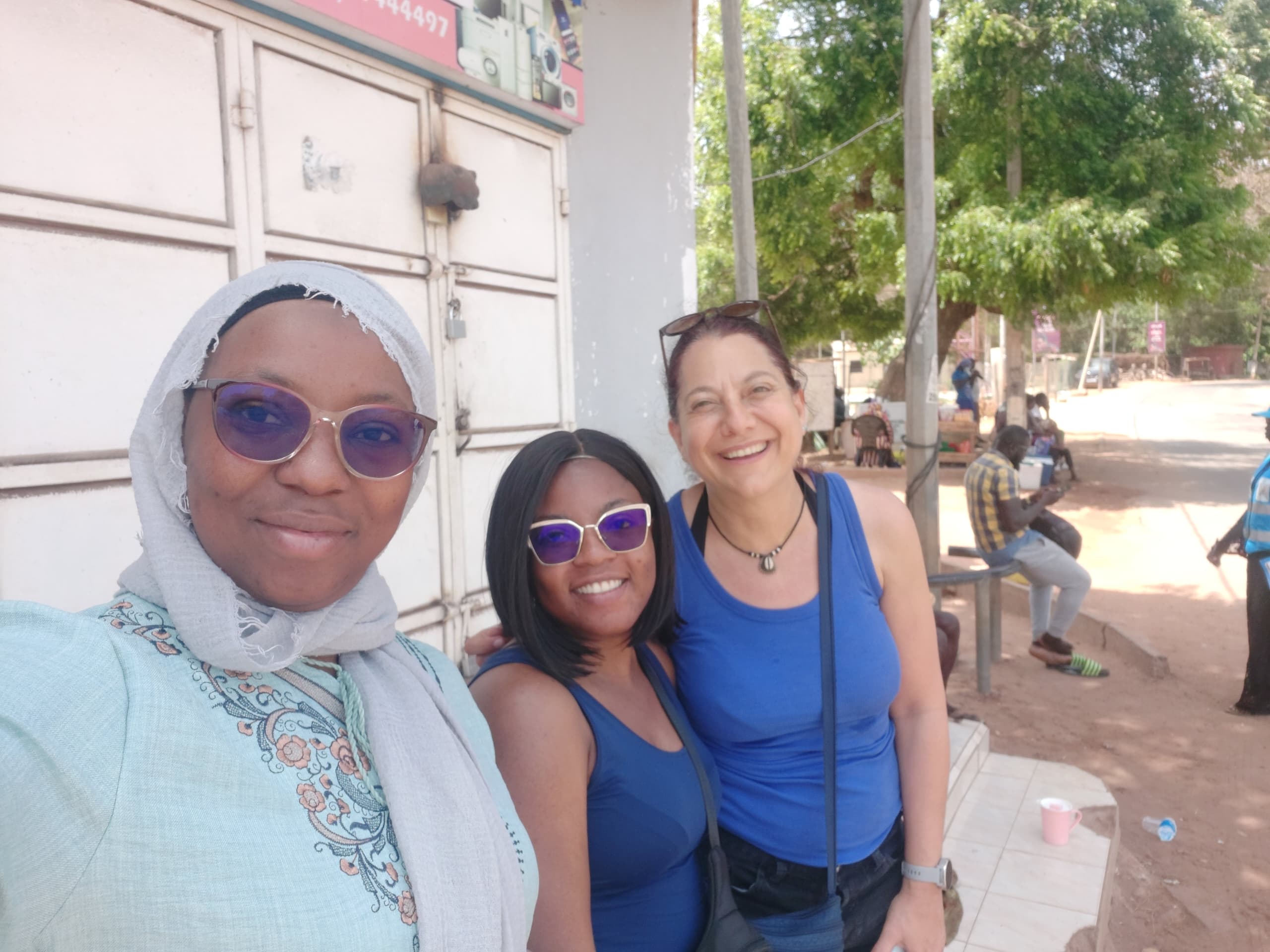 Talya with two PhD students