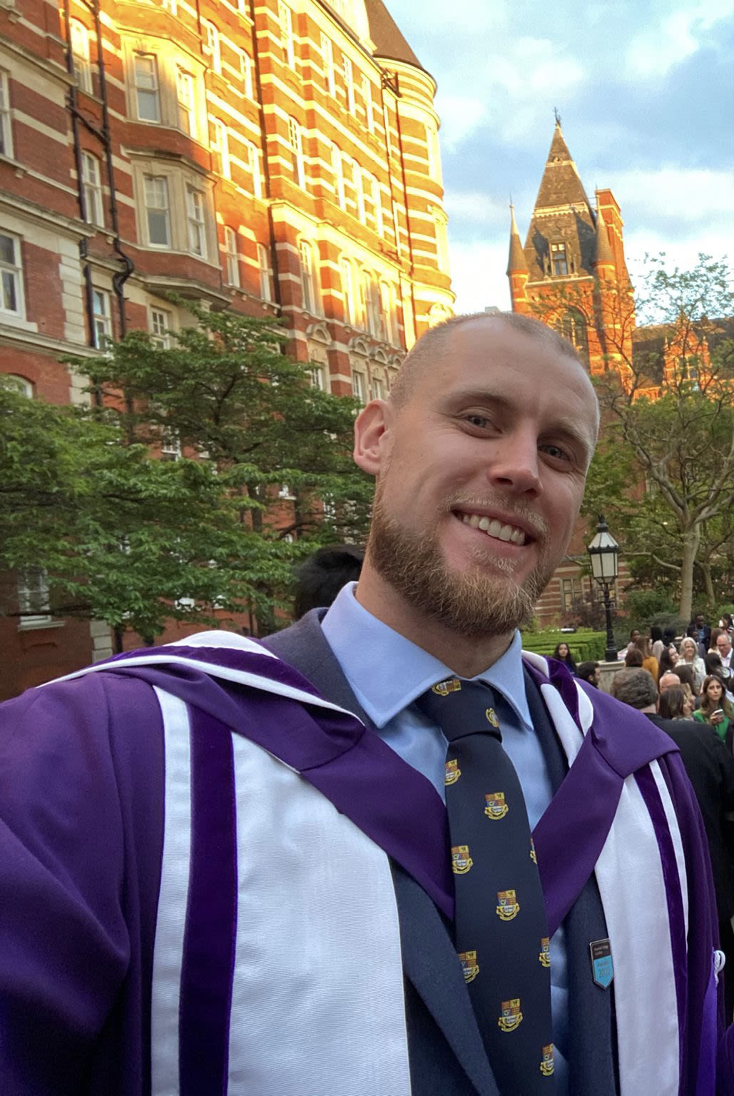 Dr Luke McCrone, a Research Associate here at Imperial and a Geology graduate, pictured at graduation in his gown