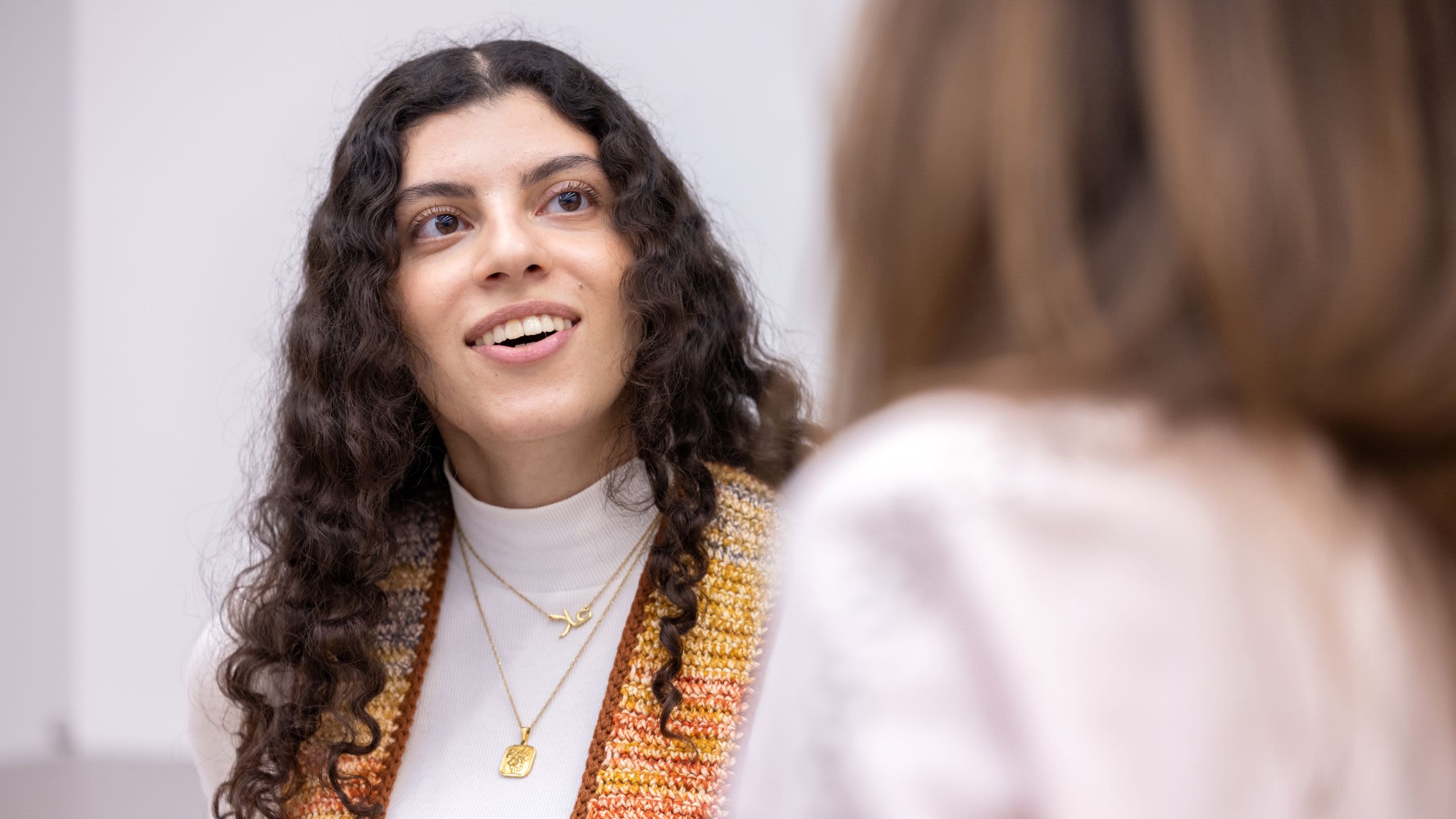 Close up of Ulah in conversation