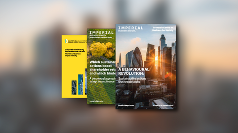 A collection of front coveres from Leonardo Centre's Impact Finance Reports