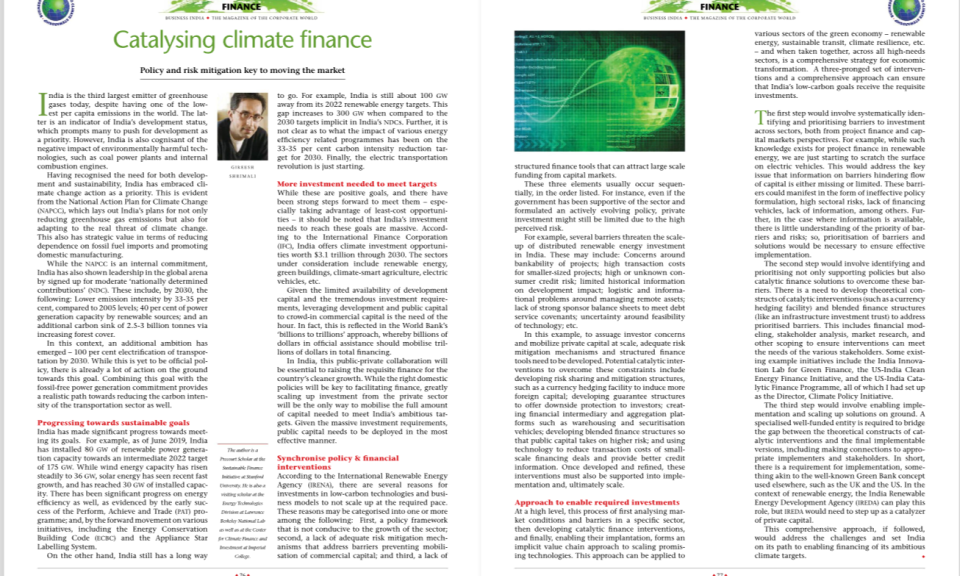 A coherent strategy for financing India’s climate goals