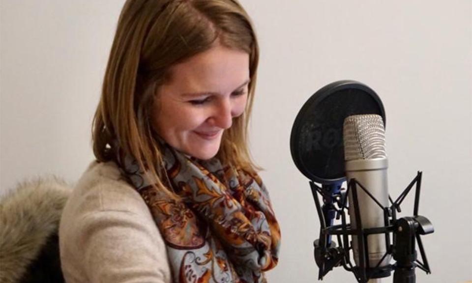 Virginie Bauman (MSc Strategic Marketing 2014) recording a podcast