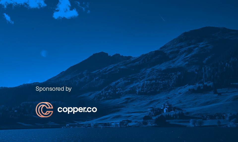 Davos mountains with Copper.co logo