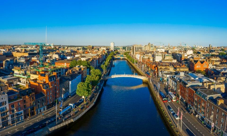 The city of Dublin, Ireland in the day