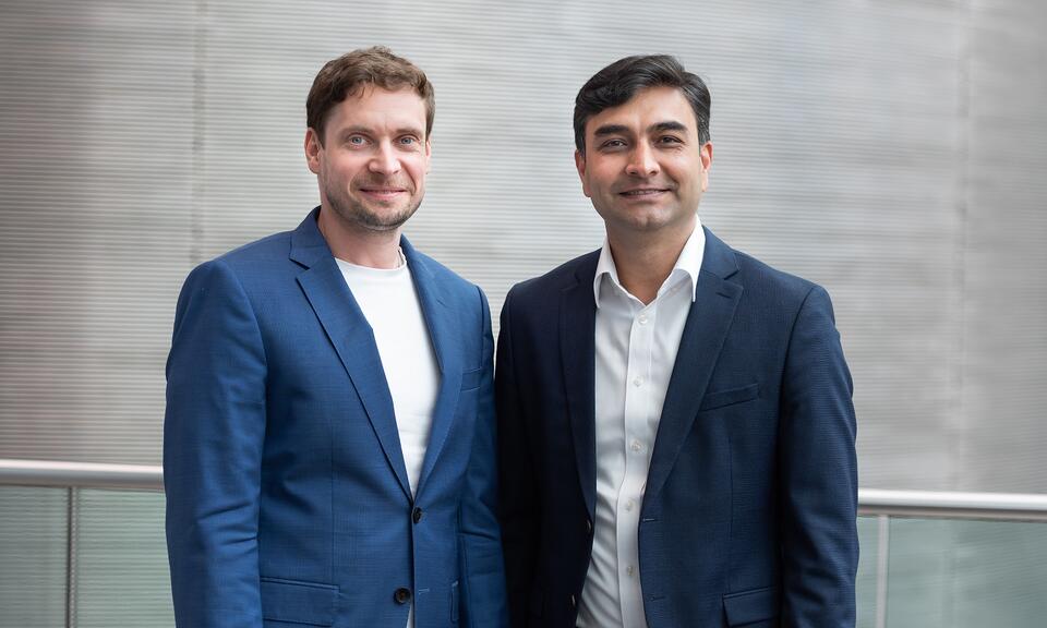 Sankalp and Sven in front of Imperial College Business School