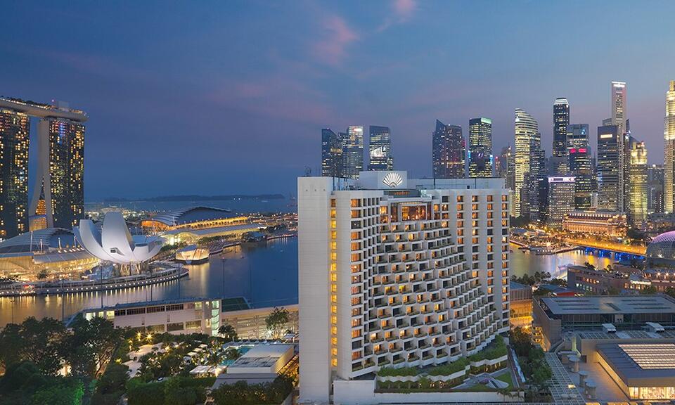Singapore cityscape at night-time