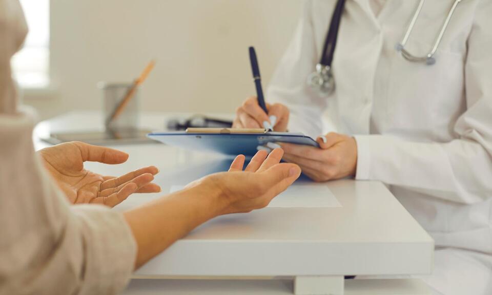 Patient with doctor