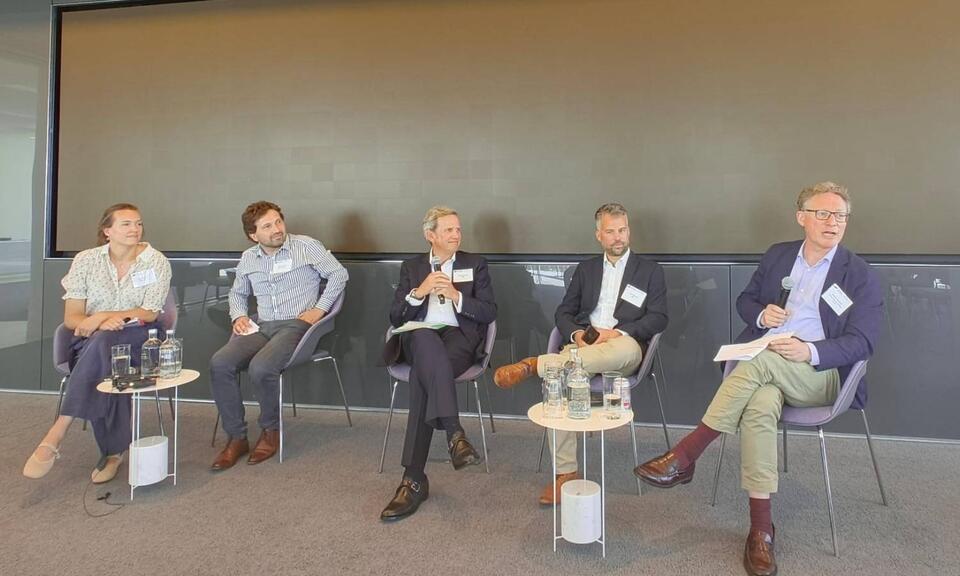 Panel speakers (from left to right): Natasha Fowlie (General Atlantic), Kemal Ercevik (Bank of England), Julian Wentzel (HSBC), Paul Munday (S&P Global), and Rowan Douglas (Imperial College London).