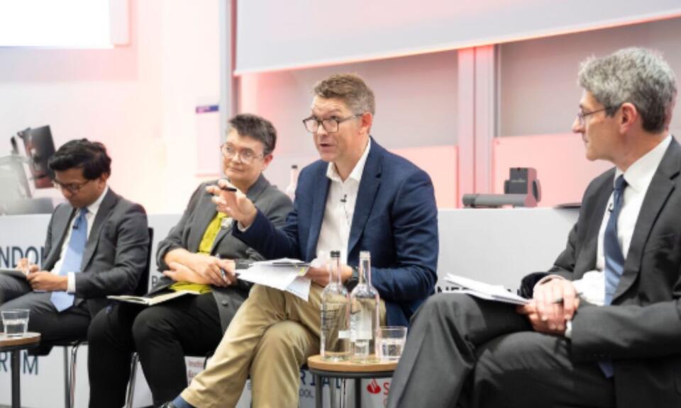 From Left to right: The Rt Hon Kanishka Narayan MP, Professor Diane Coyle, James Benford and Professor Jonathan Haskel