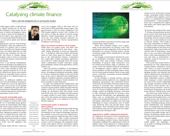 A coherent strategy for financing India’s climate goals