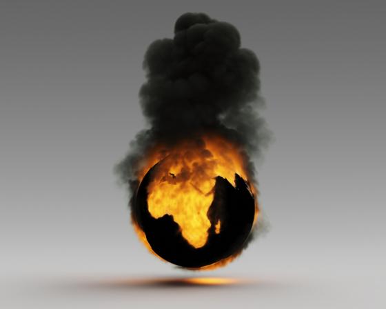 Burning globe