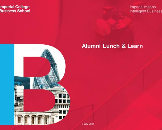 Business School logo on event title slide