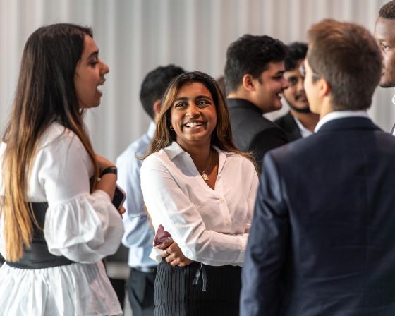 Students laughing in a group