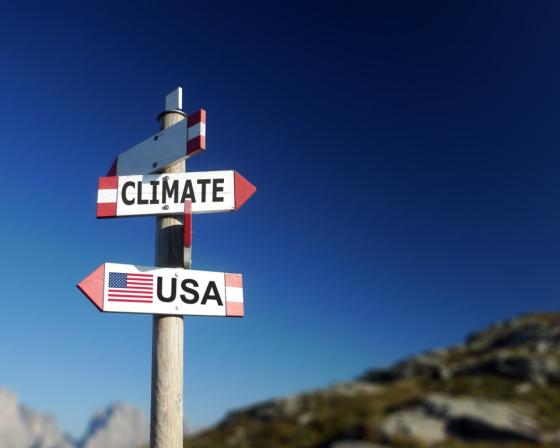 US climate change sign