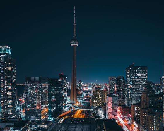 The skyline of Toronto, Canada at night