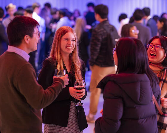 Students networking and chatting at the Science Museum