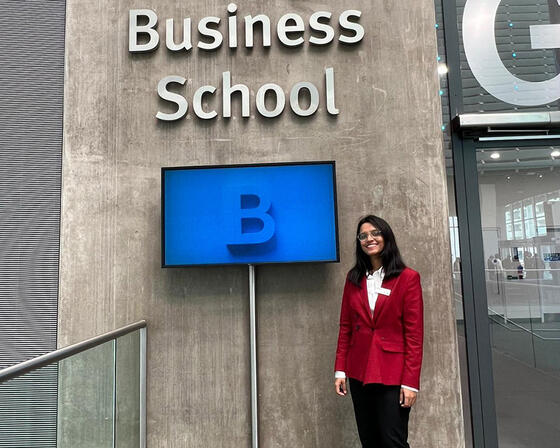 Aishwarya Banerjee outside ICBS