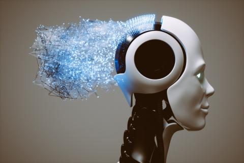 Data emerging from a robot head