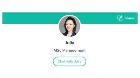Julia Zhao, Student Ambassador of the MSc Management programme at Imperial College Business School