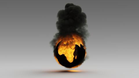 Burning globe