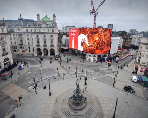 Piccadilly Circus deserted during coronavirus lockdown