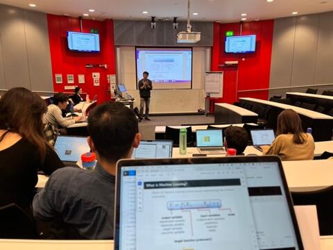 Professor Xiaocheng Li giving an overview on Machine Learning in Data Analytics module