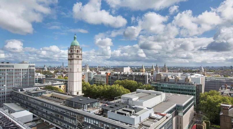 Landscape of London with Imperial's Queen's Tower in the centre