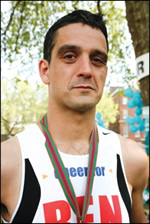 Ben Ryall completing the London Marathon 