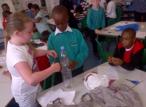 Children making rockets
