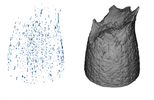 X-ray CT scan showing defects in tensile sample