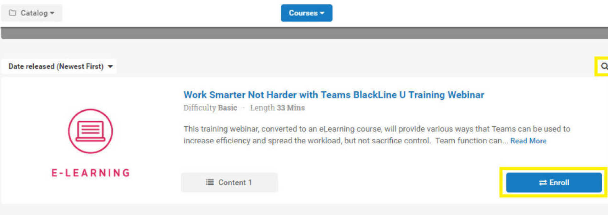 Enroll on Blackline U course