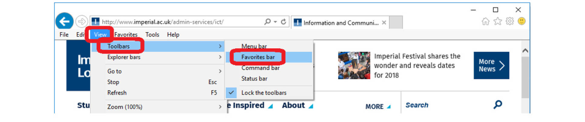 Internet Explorer Favorites