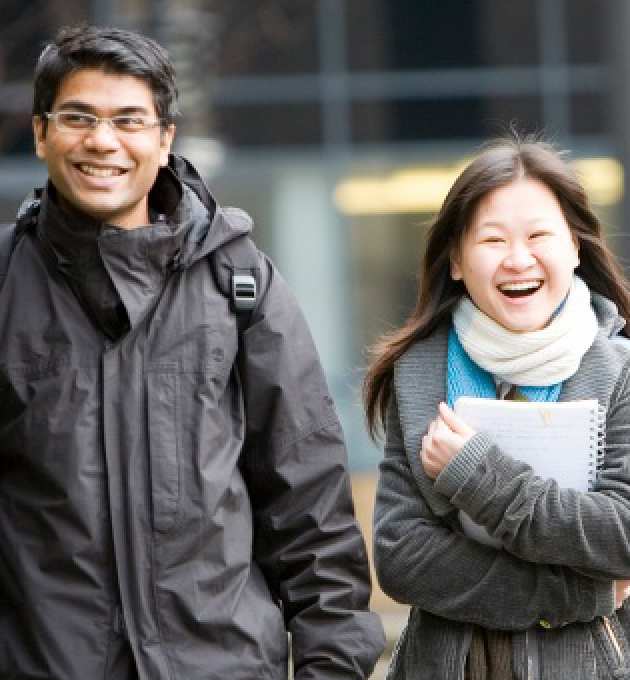 Two students on campus.