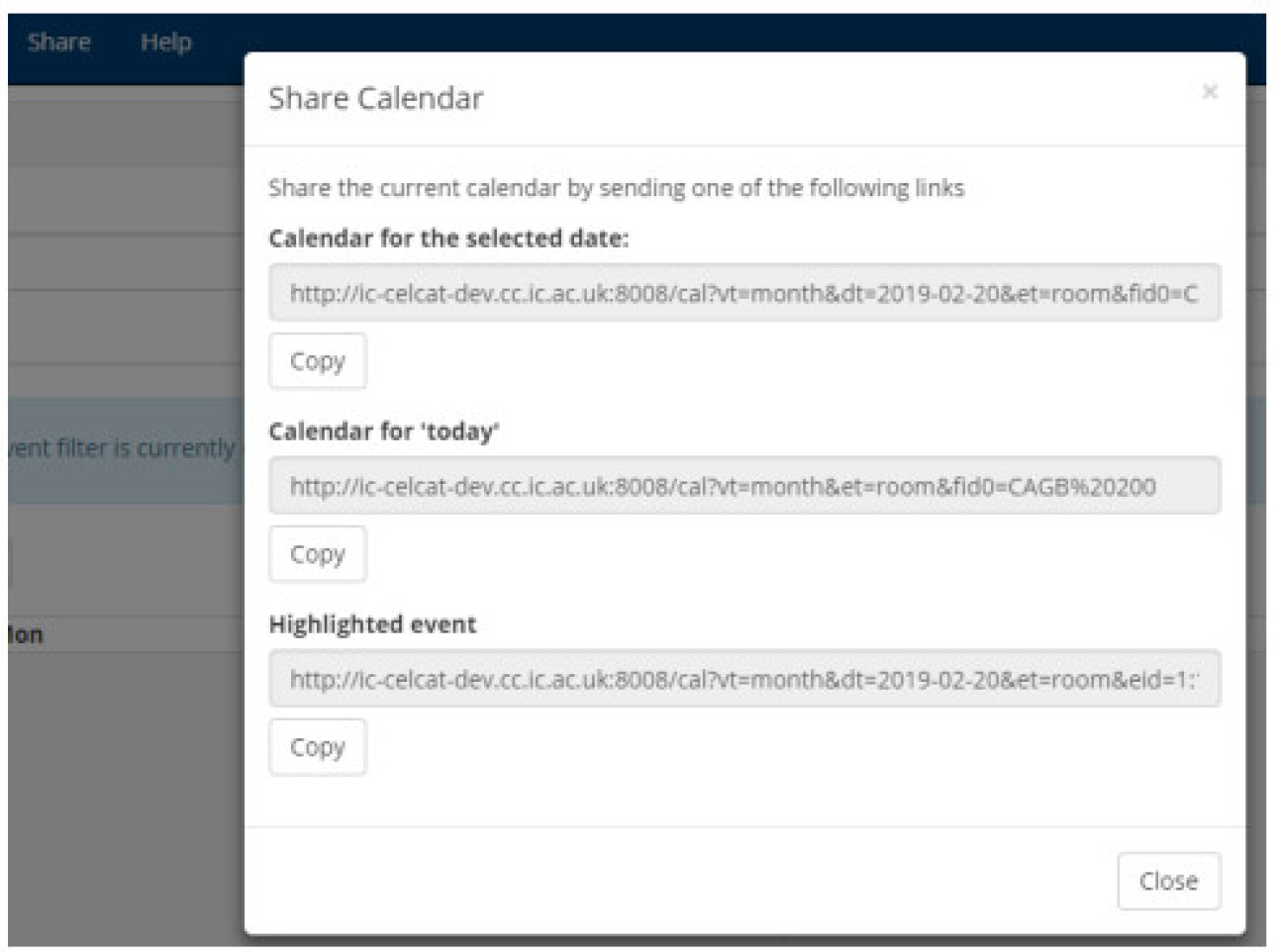 Calendar Share Timetable