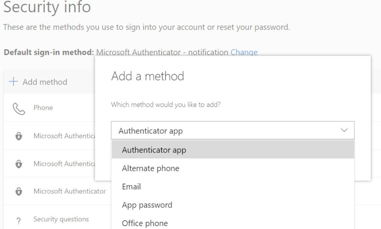 Microsoft security info dashboard