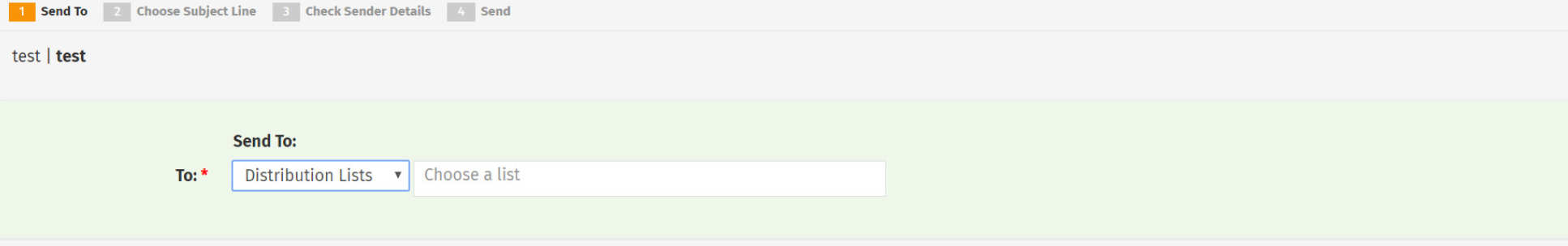 selecting distribution list