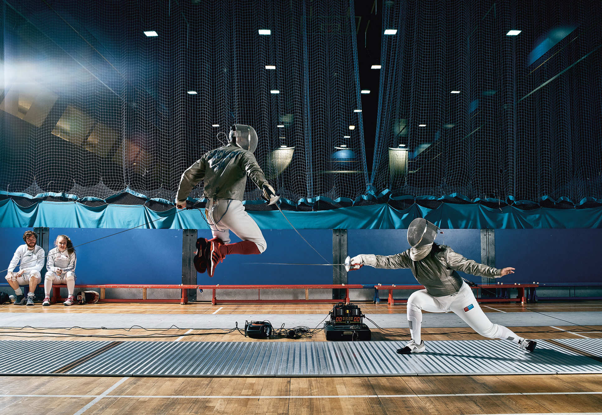 Members of Imperial's Fencing Club training