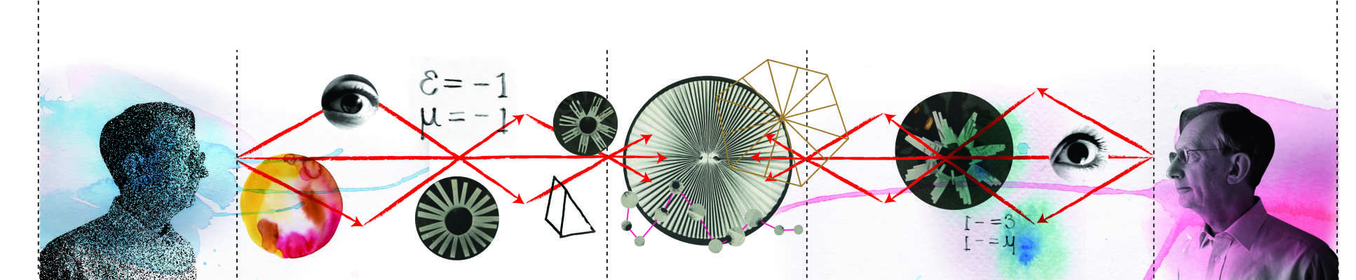 illustration of John Pendry and physics symbols