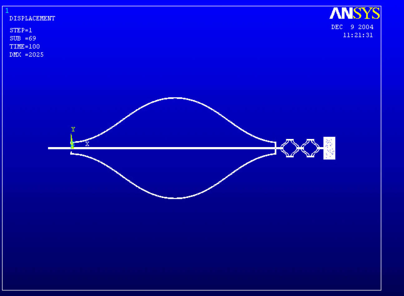 ANSYS simulation of deformed coil shape