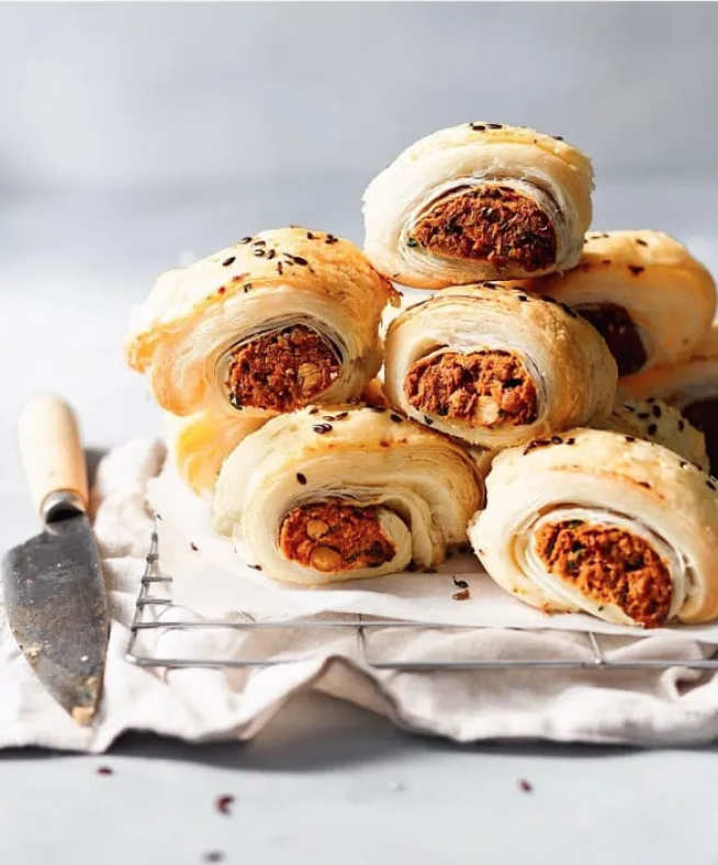 Vegan Sweet Potato and Chickpea Sausage Rolls