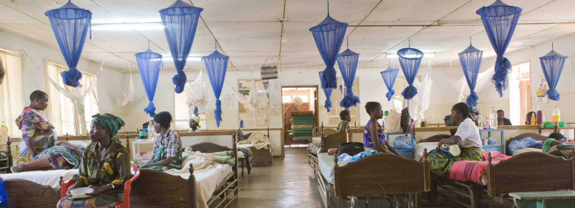 Patients in hospital being treated for malaria