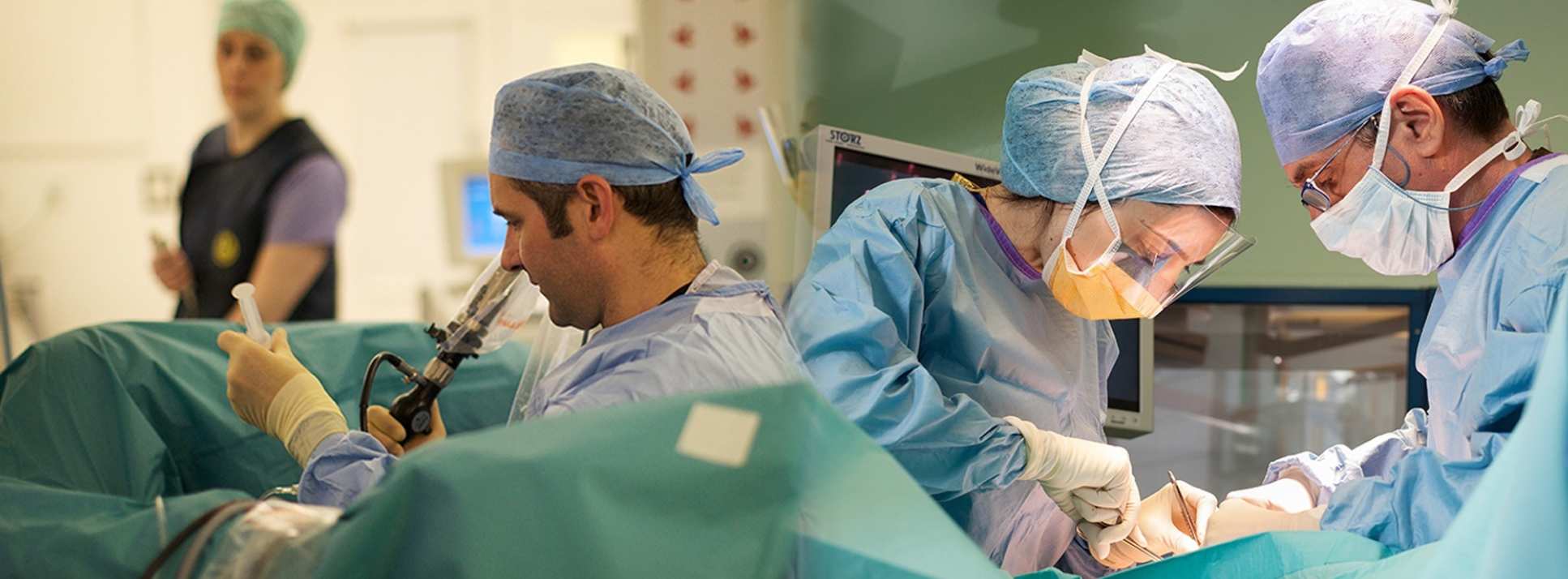Clinicians in the operating theatre