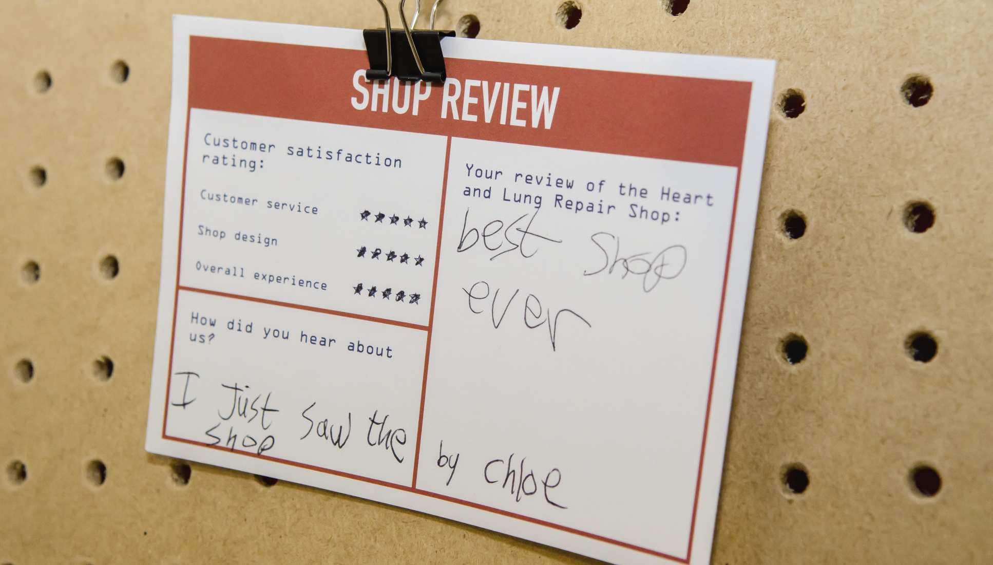 Feedback card reads 'best shop ever'